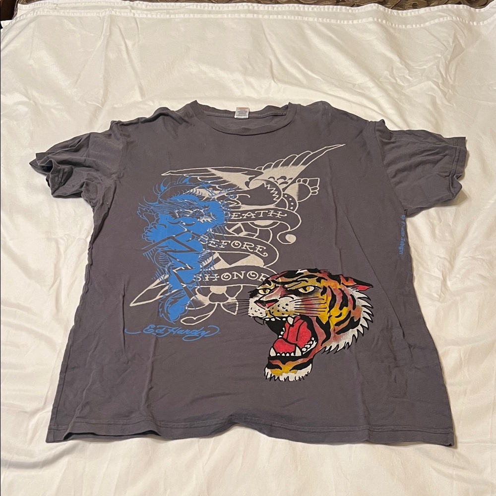 Ed Hardy Gray Graphic Men's T-Shirt